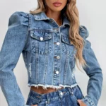 Puff Sleeve Denim Jacket 2024 Womens 1 | PricZone Puff Sleeve Denim Jacket 2024 Womens | PricZone