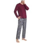 Mens Casual Plaid Pajama Set  Shirt 3 | PricZone