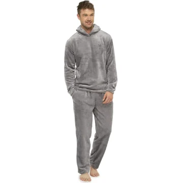 Warm Hooded Mens Fleece Pajama Set F4 | PricZone