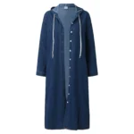 Winter Hooded Denim Long Overcoat for Women 2 | PricZone