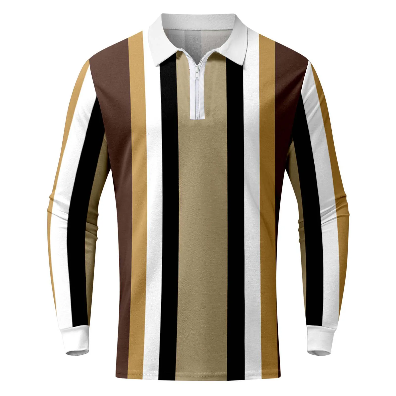 Autumn Mens Stripe Polo Shirt Casual Fit 5 | PricZone Autumn Mens Stripe Polo Shirt Casual Fit 5 | PricZone