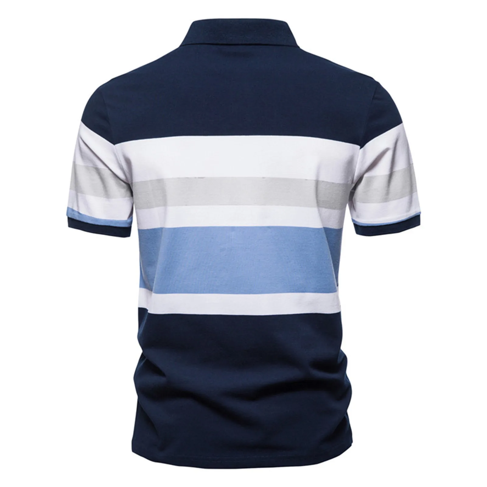 Stylish Men's Contrast Polo Shirt: Summer Casual Fashion