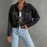 Tassel Denim Jacket   Womens Slim Fit 2 | PricZone