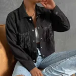 Tassel Denim Jacket   Womens Slim Fit 3 | PricZone