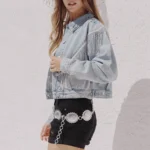 Rhinestone Tassel Denim Jacket for Women 3 | PricZone