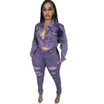 Y2K Womens Denim Jacket Pant Set 2 | PricZone Y2K Womens Denim Jacket Pant Set 2 | PricZone