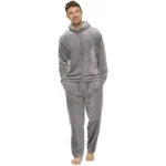 Warm Hooded Mens Fleece Pajama Set F4 2 | PricZone