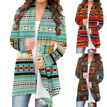Boho Aztec Print Womens Cardigan Coat 2 | PricZone Boho Aztec Print Womens Cardigan Coat 2 | PricZone