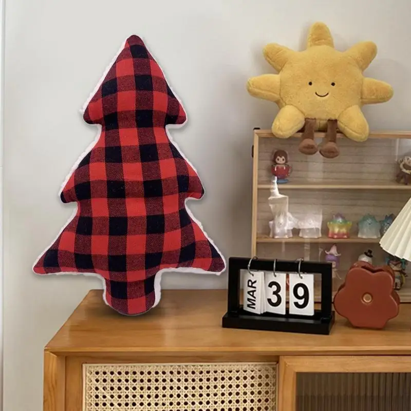 Red Plaid Christmas Tree Pillow Cozy Gift 5 | PricZone Red Plaid Christmas Tree Pillow Cozy Gift 5 | PricZone