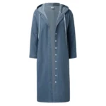 Winter Hooded Denim Long Overcoat for Women 4 | PricZone