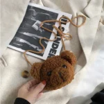 Kids Bear Plush Crossbody Bag   Cute  Mini 5 | PricZone