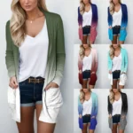 Gradient Print Long Sleeve Cardigan for Women 5 | PricZone Gradient Print Long Sleeve Cardigan for Women 5 | PricZone