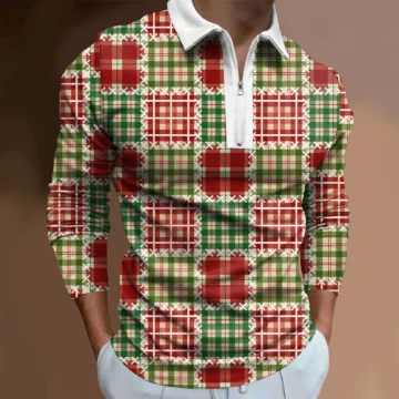 3D Christmas Plaid Long Sleeve Shirt | PricZone