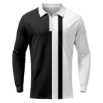 Striped Casual Mens Polo Autumn Spring Long Sleeve 4 | PricZone Striped Casual Mens Polo Autumn Spring Long Sleeve 4 | PricZone