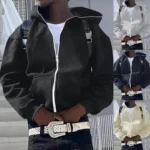 Unisex Zip Hoodies Trendy Embroidered Hip Hop Style 5 | PricZone