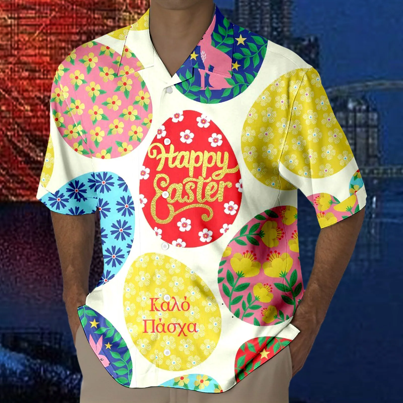 Easter Egg Print Mens Casual Shirt 6 | PricZone Easter Egg Print Mens Casual Shirt 6 | PricZone