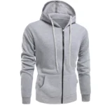Sporty Fleece Zip Hoodie with Graphic Pockets 4 | PricZone