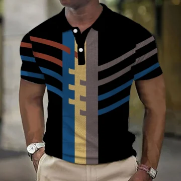 Striped Polo Shirt Summer Casual Streetwear 2 | PricZone Striped Polo Shirt Summer Casual Streetwear 2 | PricZone