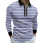 Zippered Polo Casual Striped Autumn Wear 2 | PricZone Zippered Polo Casual Striped Autumn Wear 2 | PricZone