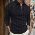 Stripe Zip Shirt Casual Formal Streetwear 2 | PricZone Stripe Zip Shirt Casual Formal Streetwear 2 | PricZone