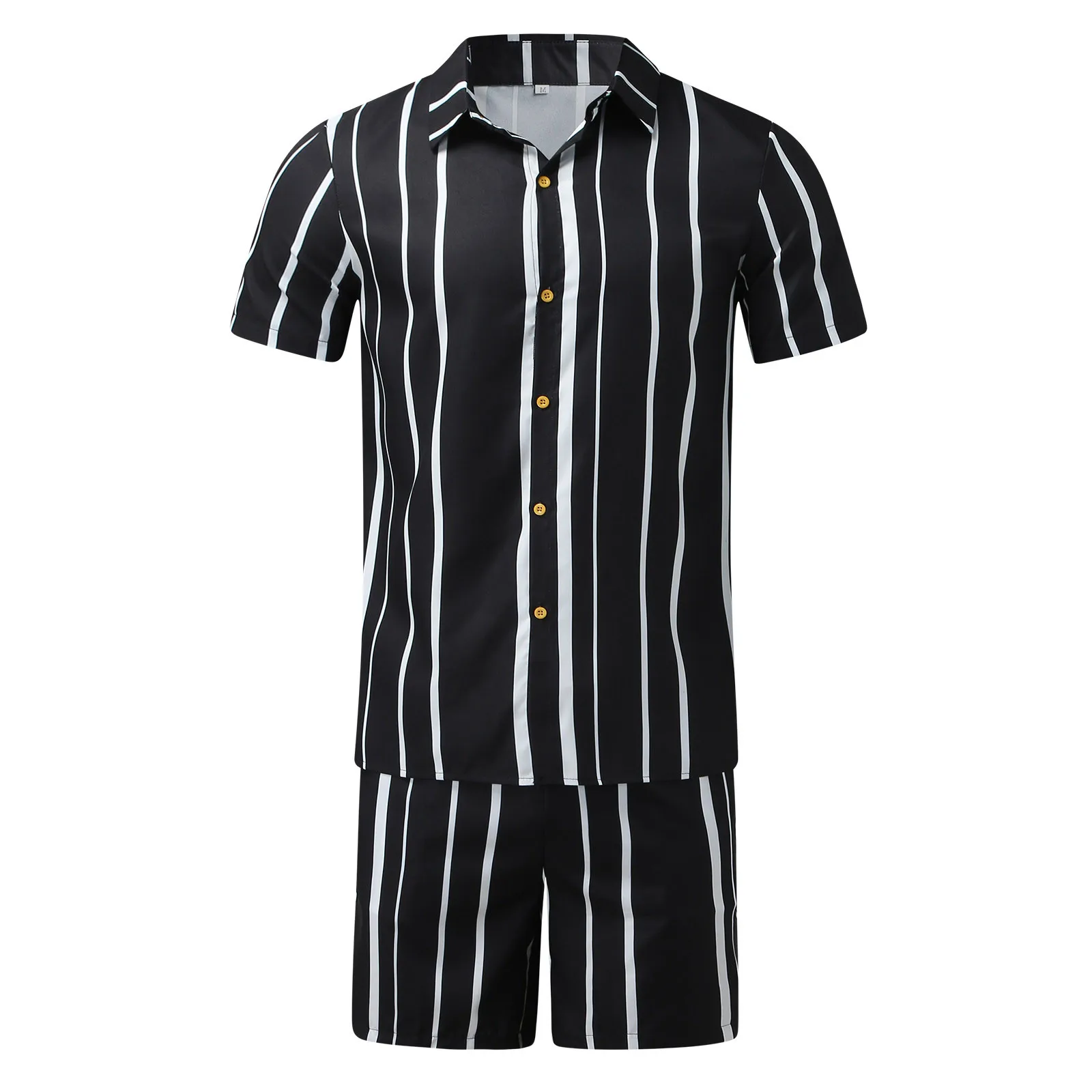 Summer Stripe Lapel Set Shirt Shorts 2 | PricZone Summer Stripe Lapel Set Shirt Shorts 2 | PricZone