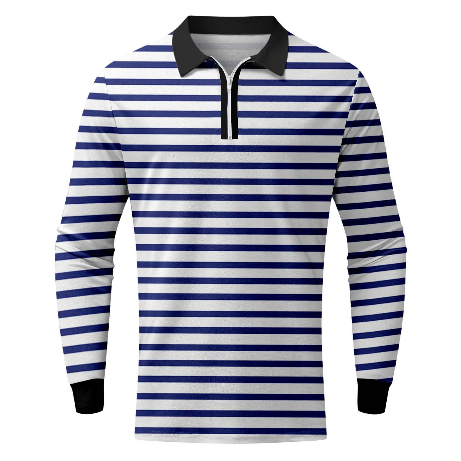 Zippered Polo Casual Striped Autumn Wear 5 | PricZone Zippered Polo Casual Striped Autumn Wear 5 | PricZone