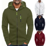 Zip Hoodie Solid Leisure Sweatshirt with Pockets 5 | PricZone