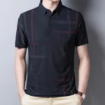 Korean Style Slim Fit Polo Shirt for Men   Summer Black 3 | PricZone