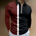 Striped Casual Mens Polo Autumn Spring Long Sleeve 2 | PricZone Striped Casual Mens Polo Autumn Spring Long Sleeve 2 | PricZone