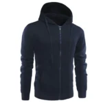 Sporty Fleece Zip Hoodie with Graphic Pockets 2 | PricZone