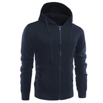 Sporty Fleece Zip Hoodie with Graphic Pockets 2 | PricZone