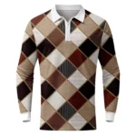 Autumn Mens Ethnic Plaid Polo Casual  Stylish 4 | PricZone