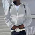 Unisex Zip Hoodies Trendy Embroidered Hip Hop Style 2 | PricZone