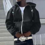 Unisex Zip Hoodies Trendy Embroidered Hip Hop Style | PricZone