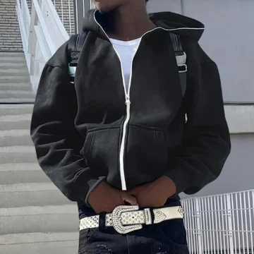 Unisex Zip Hoodies Trendy Embroidered Hip Hop Style | PricZone