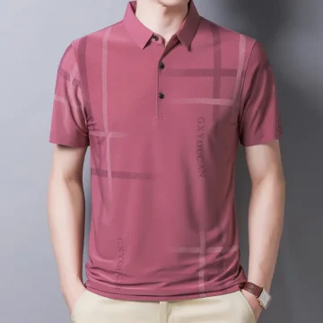 Korean Style Slim Fit Polo Shirt for Men   Summer Black | PricZone