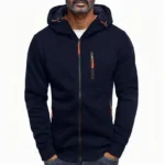 Zip Hoodie Solid Leisure Sweatshirt with Pockets 2 | PricZone