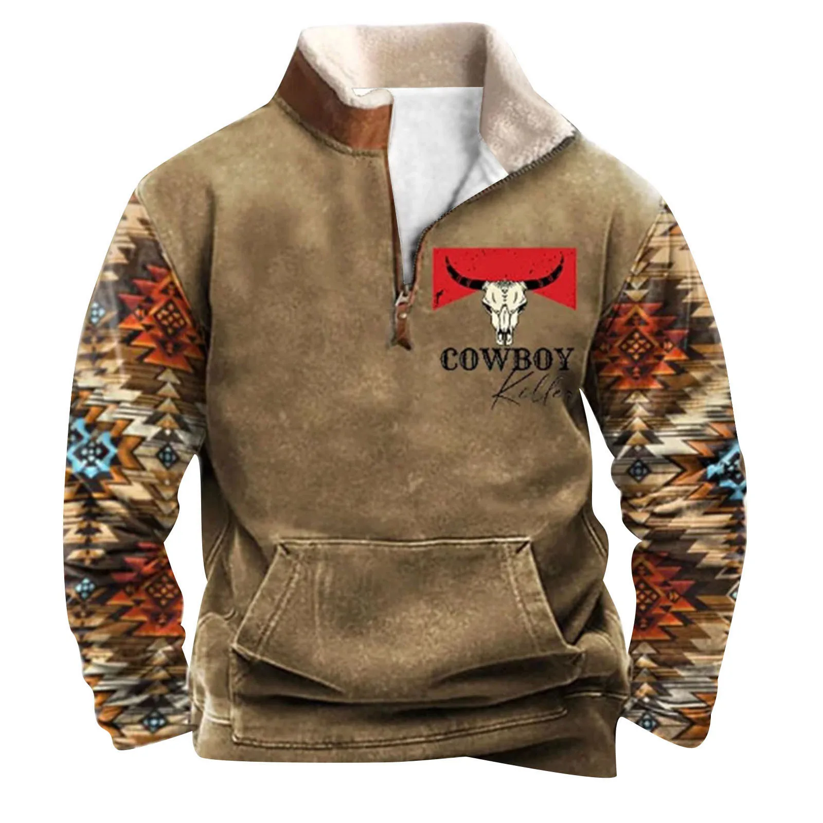 Bull Head Fleece Jacket Western 14 Zip Pullover 4 | PricZone Bull Head Fleece Jacket Western 14 Zip Pullover 4 | PricZone