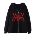 Spider Zip Hoodie Y2K Gothic Casual Style 2 | PricZone