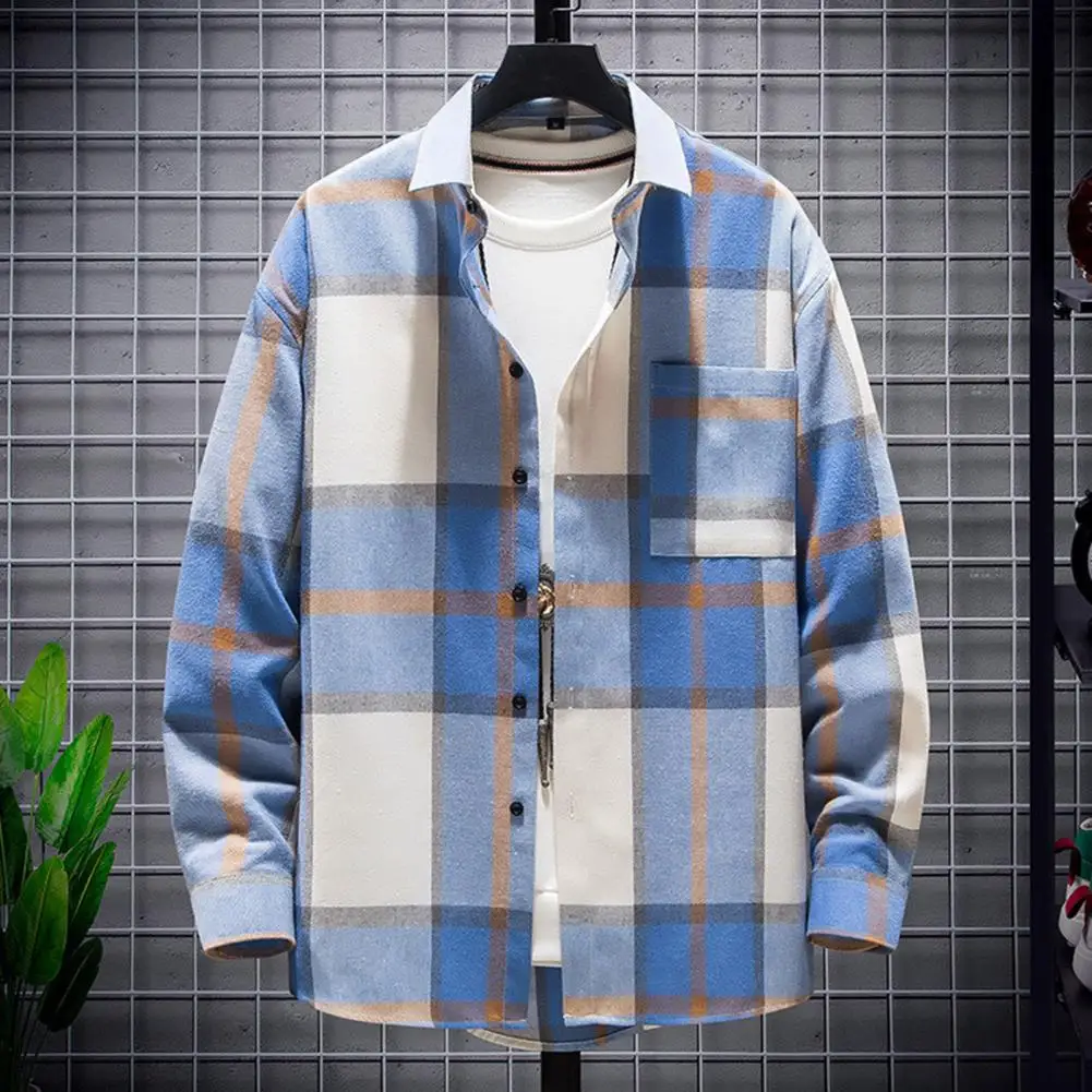 Cozy Plaid Lapel Shirt for Men Autumn Streetwear 2 | PricZone Cozy Plaid Lapel Shirt for Men Autumn Streetwear 2 | PricZone