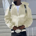 Unisex Zip Hoodies Trendy Embroidered Hip Hop Style 4 | PricZone