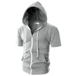 Zip Up Hoodie Short Sleeve  Pocket Style | PricZone
