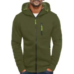 Zip Hoodie Solid Leisure Sweatshirt with Pockets | PricZone