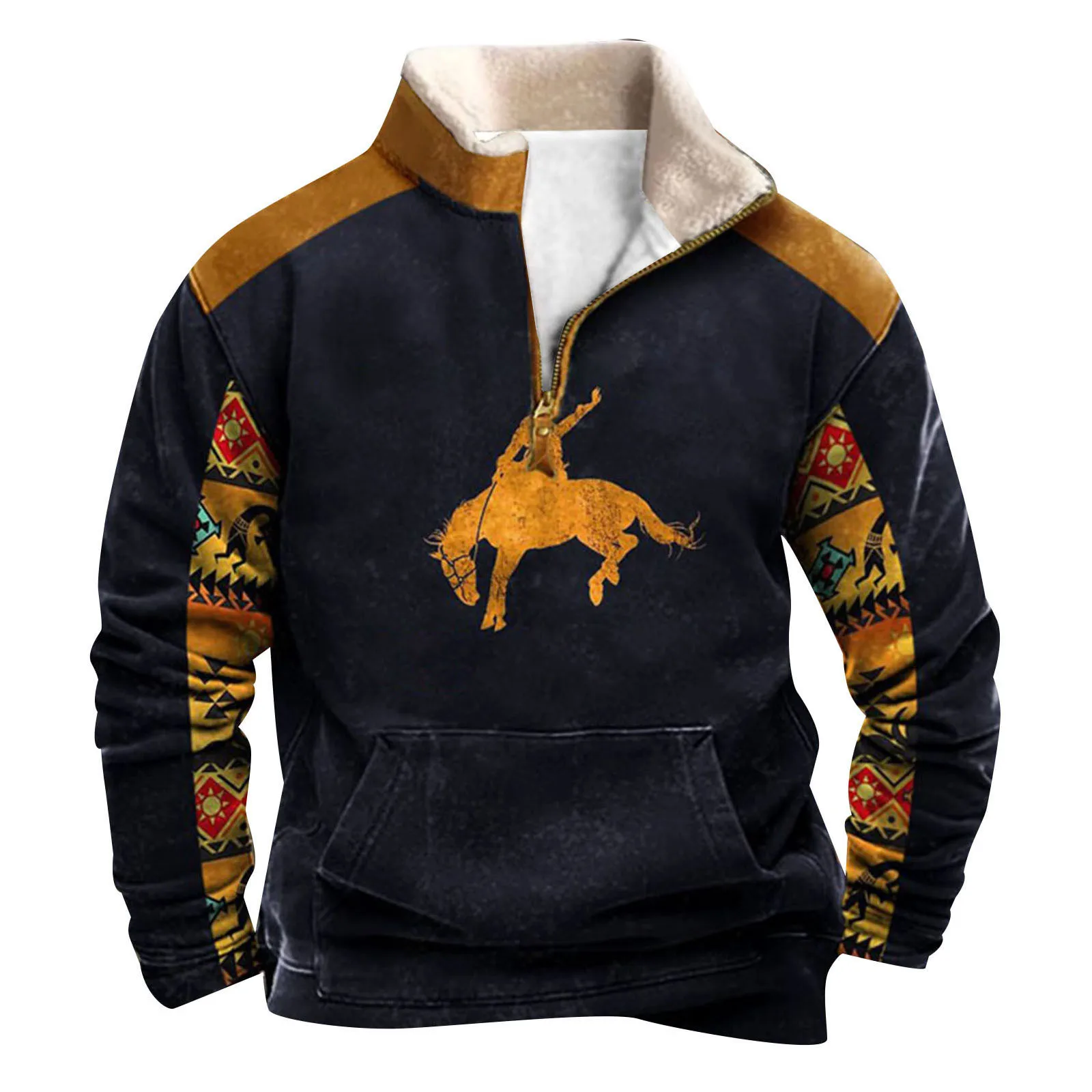 Bull Head Fleece Jacket Western 14 Zip Pullover 5 | PricZone Bull Head Fleece Jacket Western 14 Zip Pullover 5 | PricZone