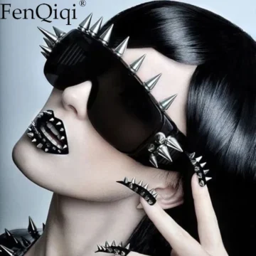 Trendy Steampunk Metal Sunglasses with Rivet Spikes 1 | PricZone Trendy Steampunk Metal Sunglasses with Rivet Spikes | PricZone