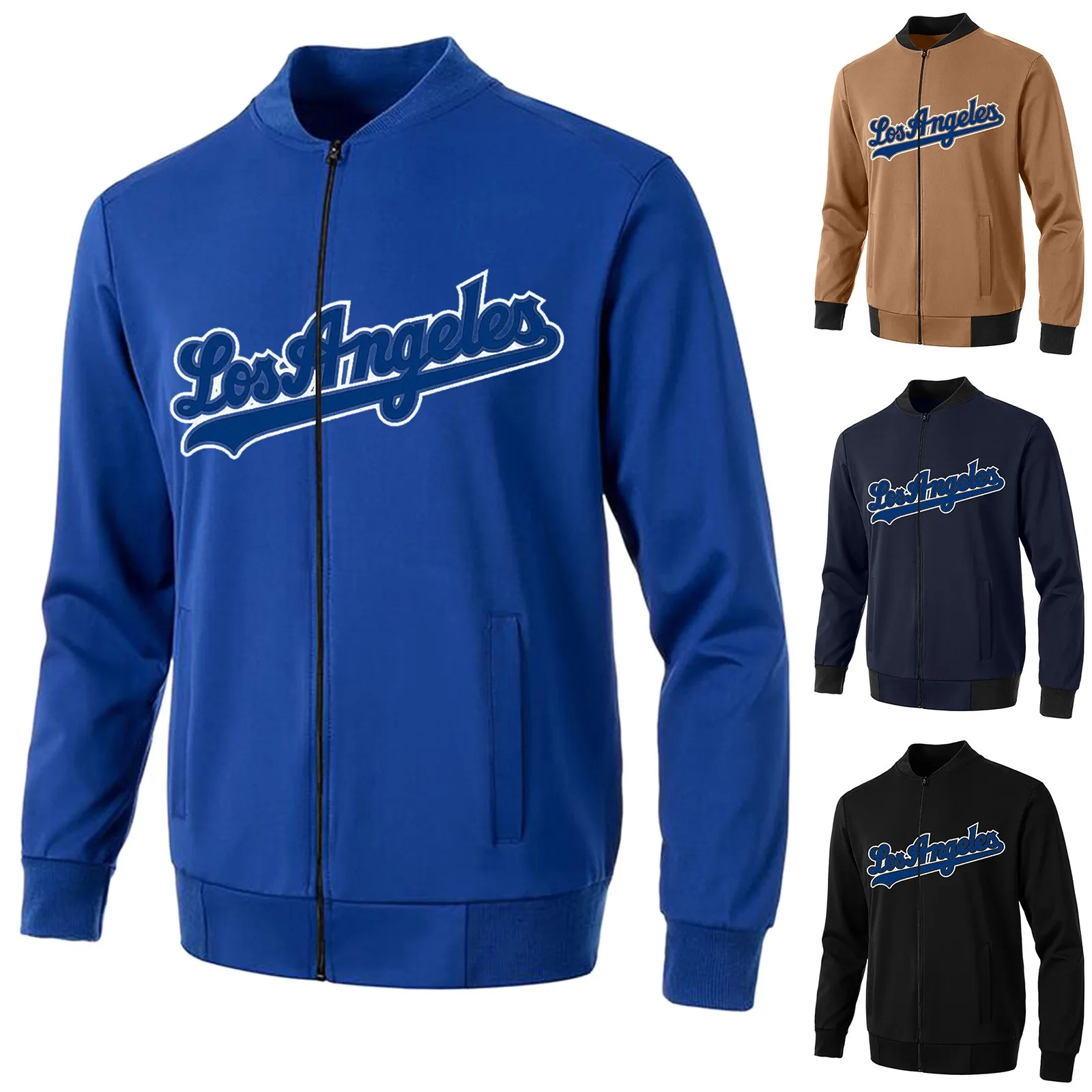 Y2K LA Zip Hoodie Slim Vintage Streetwear