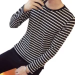 Striped Casual Pullover Long Sleeve  Round Neck 4 | PricZone