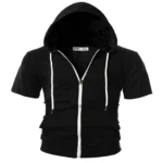 Zip Up Hoodie Short Sleeve  Pocket Style 3 | PricZone