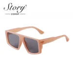 Square Sunglasses Green Frame  Red Flat Top 3 | PricZone