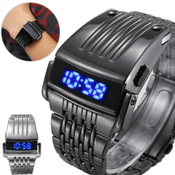 LED Tactical Watch Mens Steel Military Luxury   Waterproof 1 | PricZone
